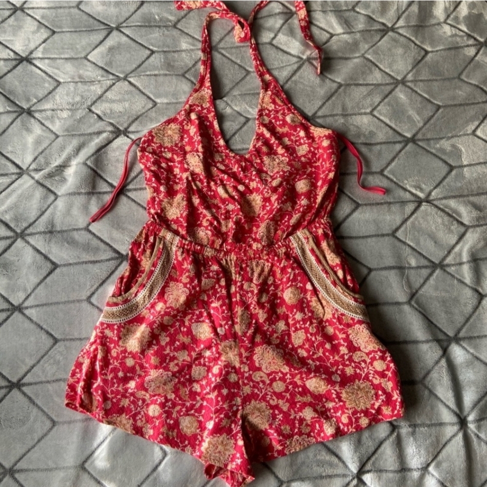 Orange O'Neill Floral Romper
